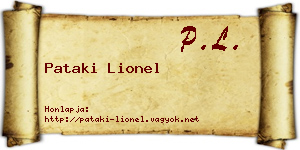 Pataki Lionel névjegykártya